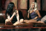 Fabian Perez Blonde And Brunette painting